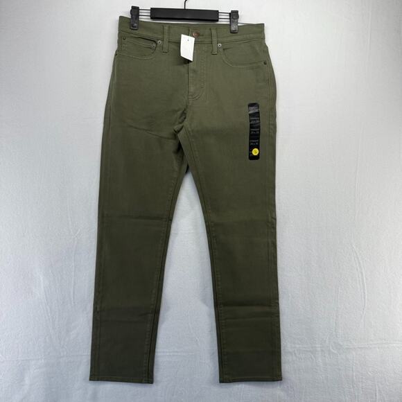 J Crew Pants Men's 29x30 Green Flex Garment Dyed Straight Five Pocket Preppy NEW - Picture 1 of 10